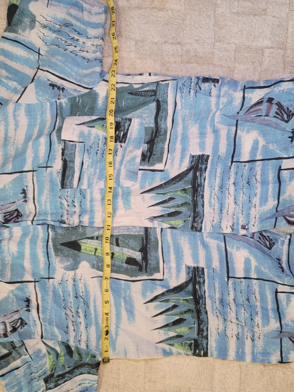 Washable Linen Short Sleeve Shirt Silk Society Sailboat Print Men's M - Picture 4 of 7